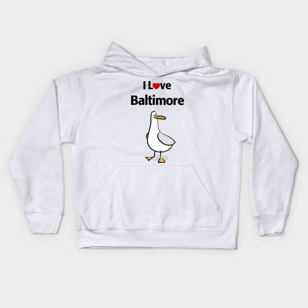 I Love Baltimore Kids Hoodie by MonkeyTshirts